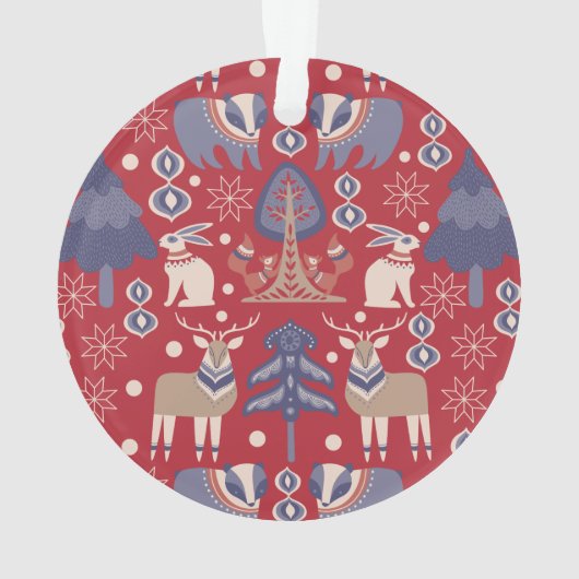 Kerstmis gepersonaliseerde Scandinavische Scandina Ornament (achterkant)