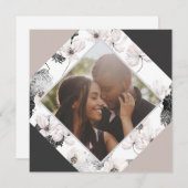 Kerstmis Gepersonaliseerde Winter Bloemen Foto Feestdagenkaart (Voorkant / Achterkant)