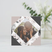 Kerstmis Gepersonaliseerde Winter Bloemen Foto Feestdagenkaart (Staand voorkant)