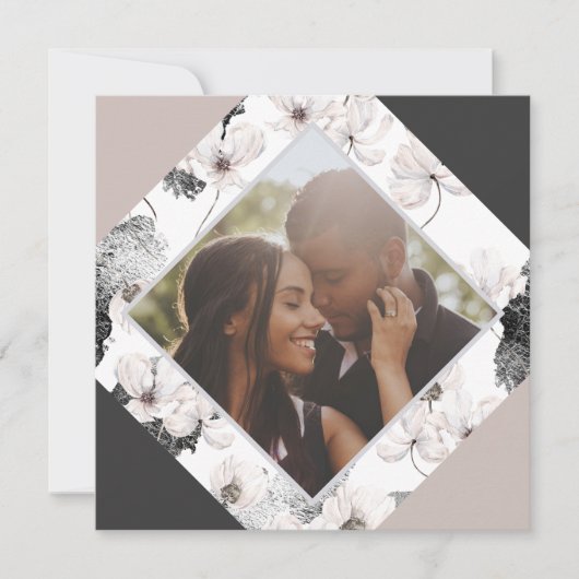 Kerstmis Gepersonaliseerde Winter Bloemen Foto Feestdagenkaart (Voorkant)