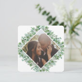 Kerstmis Gepersonaliseerde Winter Foliage Foto Feestdagenkaart (Staand voorkant)