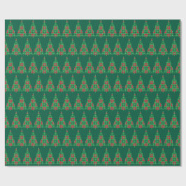 Kerstmis gepixelde boom inpakpapier