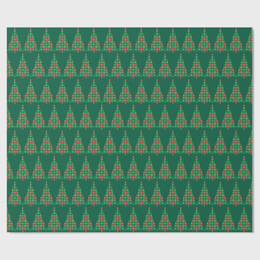 Kerstmis gepixelde boom inpakpapier (Vlak)