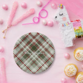 Kerstmis geplakt rood groen en wit papieren bordje (Feest)