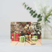 Kerstmis - German Shepherd X - Bailey Feestdagenkaart (Staand voorkant)
