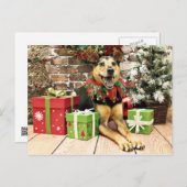 Kerstmis - German Shepherd X - Bailey Feestdagenkaart (Voorkant / Achterkant)