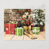 Kerstmis - German Shepherd X - Bailey Feestdagenkaart (Voorkant)