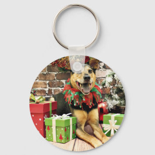 Kerstmis - German Shepherd X - Bailey Sleutelhanger