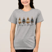 Kerstmis geruit & luipaardprint Tri-Blend shirt (Voorkant)