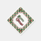 Kerstmis geruit met hulst servet (Hoek)