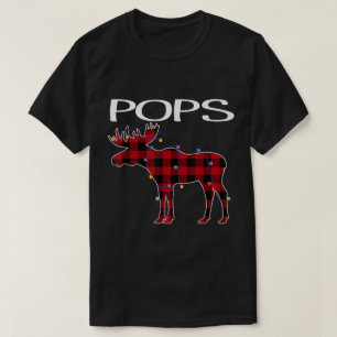 Kerstmis geruite eland ontwerp voor opa t-shirt