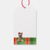 Kerstmis geruite en Duitse Herdershond Kerstmis Cadeaulabel (Achterkant)
