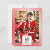 Kerstmis geruite (foto toevoegen) kerstkaart (Voorkant)