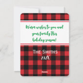 Kerstmis geruite (foto toevoegen) kerstkaart (Achterkant)