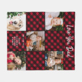 Kerstmis geruite gepersonaliseerde 5 foto collage fleece deken (Voorkant (Horizontaal))