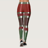 Kerstmis geruite groene burgundy leggingen leggings (Achterkant)