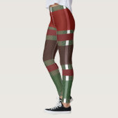 Kerstmis geruite groene burgundy leggingen leggings (Links)