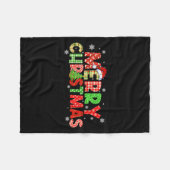 Kerstmis geruite Kerstboom Kerstman Hoed Mannen Vr Fleece Deken (Voorkant (Horizontaal))