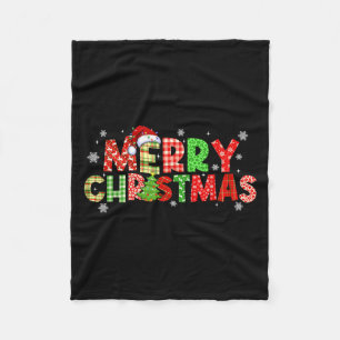 Kerstmis geruite Kerstboom Kerstman Hoed Mannen Vr Fleece Deken