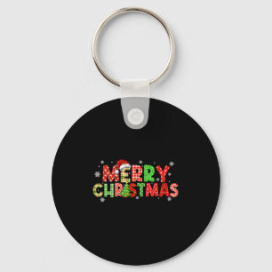 Kerstmis geruite Kerstboom Kerstman Hoed Mannen Vr Sleutelhanger