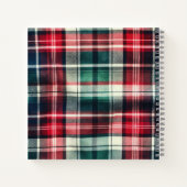 Kerstmis geruite kerstkat met naam notitieboek (Achterkant)