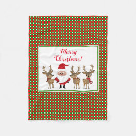 Kerstmis Geruite Kerstmis Kerstman Rendier Fleece Deken