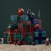Kerstmis geruite klassieke vakantie eenvoudig cadeaupapier