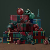 Kerstmis geruite klassieke vakantie eenvoudig cadeaupapier
