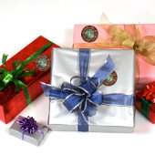 Kerstmis geruite krans ronde sticker