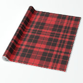 Kerstmis geruite patroon  cadeaupapier (Uitgerold)