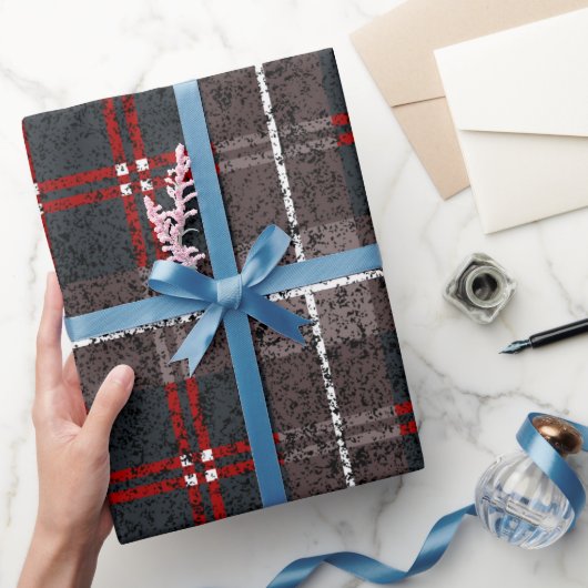 Kerstmis geruite patroon inpakpapier (Geschenken)