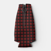 Kerstmis Geruite Patroon Kerstboom Flesjeskoeler (Achterkant)