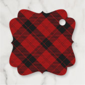 Kerstmis geruite patroon Rode Buffalo Plaid Bedankjes Labels (Achterkant)
