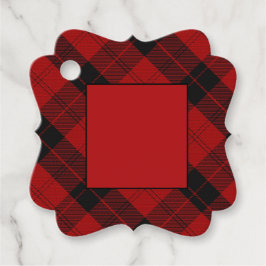 Kerstmis geruite patroon Rode Buffalo Plaid Bedankjes Labels