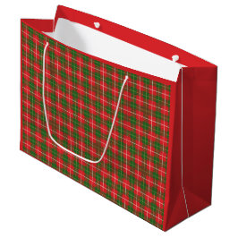 Kerstmis geruite rood groen groot cadeauzakje