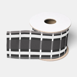 Kerstmis geruite strepen zwart en wit grosgrain lint