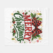 Kerstmis geruite strik fleece deken (Voorkant (Horizontaal))