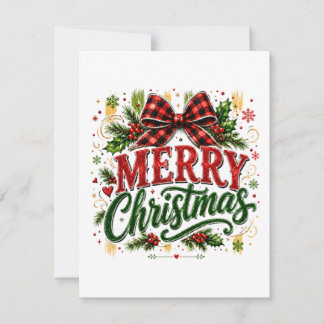 Kerstmis geruite strik kaart
