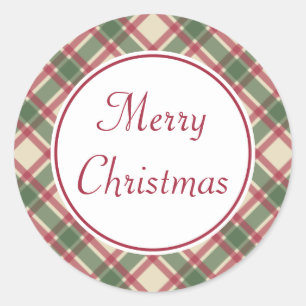 Kerstmis Geruite Vakantie Stickers