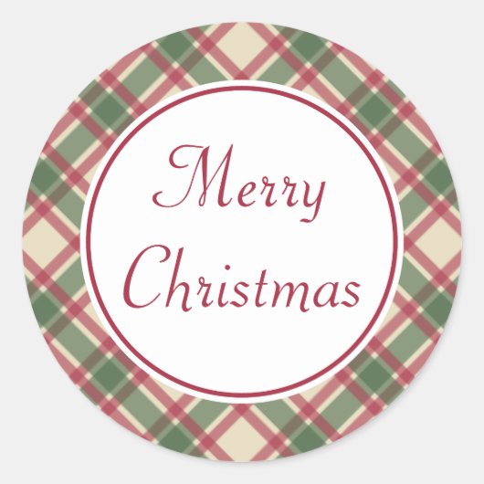 Kerstmis Geruite Vakantie Stickers (Voorkant)