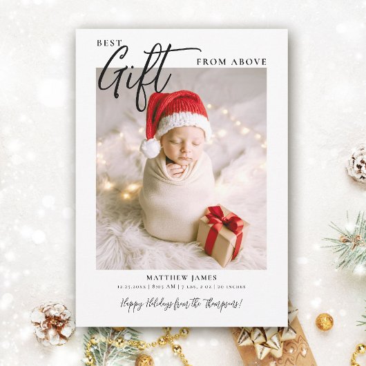 Kerstmis Geschenk Calligrafie Moderne Mooie Baby F Feestdagenkaart