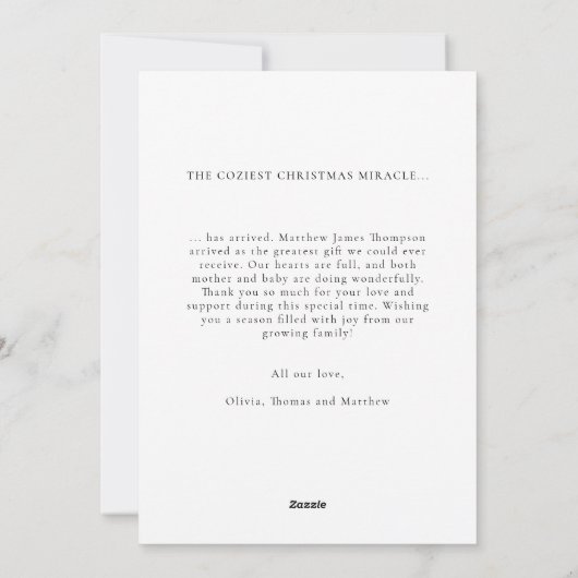 Kerstmis Geschenk Calligrafie Moderne Mooie Baby F Feestdagenkaart (Achterkant)