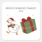 Kerstmis Geschenk Diep Goose Kerstmis Vierkante Sticker (Voorkant)