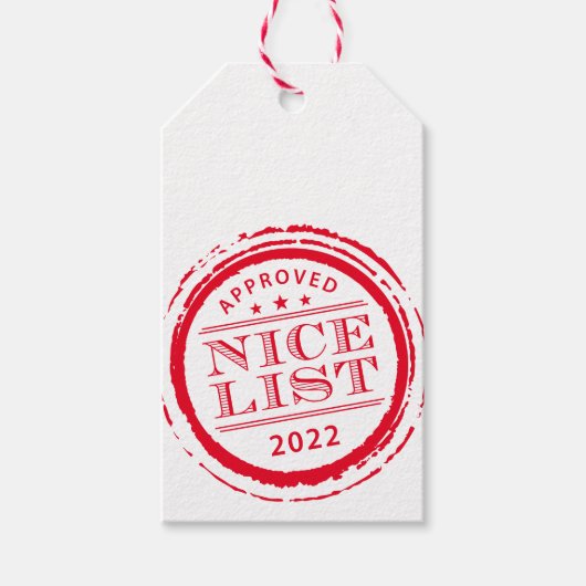 KERSTMIS GESCHENK grappige leuke lijst stempel roo Cadeaulabel (Voorkant)