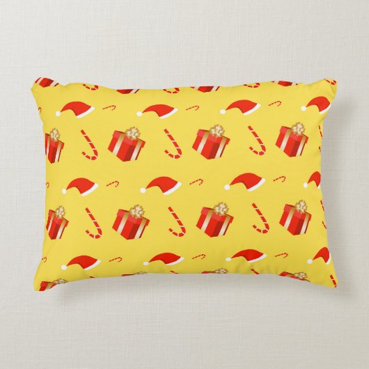 Kerstmis geschenkdoos Santa hoed snoep Accent Kussen (Voorkant)