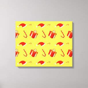 Kerstmis geschenkdoos Santa hoed snoep Canvas Afdruk