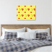Kerstmis geschenkdoos Santa hoed snoep Canvas Afdruk (Insitu (Slaapkamer))
