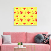 Kerstmis geschenkdoos Santa hoed snoep Canvas Afdruk (Insitu (Woonkamer))