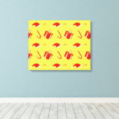 Kerstmis geschenkdoos Santa hoed snoep Canvas Afdruk (Insitu (Houten vloer))
