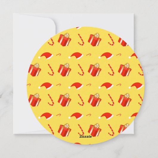 Kerstmis geschenkdoos Santa hoed snoep Feestdagenkaart (Achterkant)